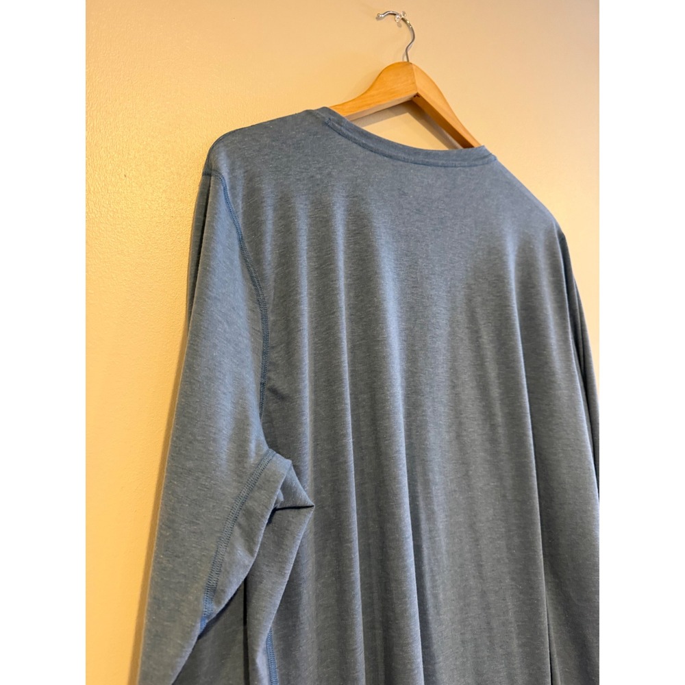 Poncho Outdoors Mens XL Blue Heather Long Sleeve Pocket Tee Performance Shirt - Picture 8 of 13